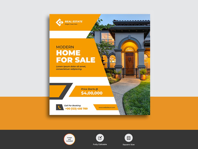 房地产商业机构网页横幅帖子模板(Real estate business agency web banner post template)