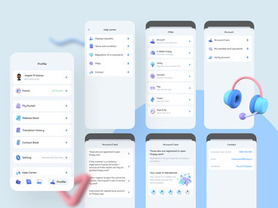 帮助中心 - 数字钱包移动 UI 套件(Help Center - Digital Wallet Mobile Ui kits)