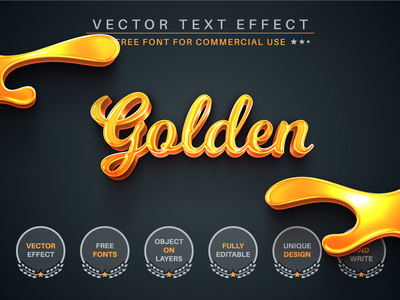 Golden Honey - 可编辑的文字效果，字体样式(Golden Honey - Editable Text Effect, Font Style)