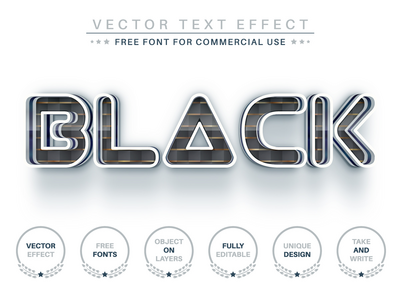 Black Black - 可编辑的文字效果，字体样式(Black Black - Editable Text Effect, Font Style)
