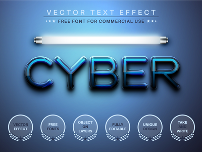 明亮的灯 - 可编辑的文本效果字体样式(Bright Lamp - Editable Text Effect Font Style)