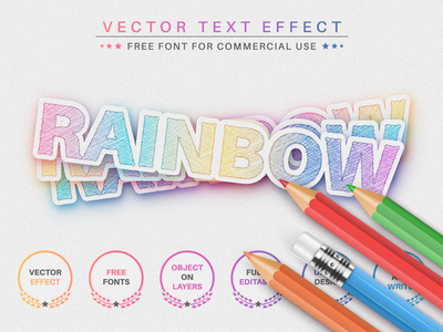 独角兽贴纸 - 可编辑的文字效果，字体样式(Unicorn Sticker - Editable Text Effect, Font Style)