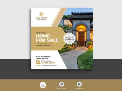 房地产商业机构网页横幅帖子模板(Real estate business agency web banner post template)