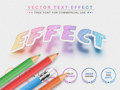 彩虹纸 - 可编辑的文字效果，字体样式(Rainbow Paper - Editable Text Effect, Font Style)