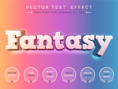 Fantasy - 可编辑的文字效果，字体样式(Fantasy - Editable Text Effect, Font Style)