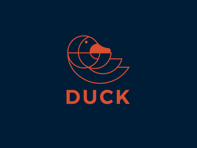 鸭单线标志模板(Duck Monoline Logo Template)