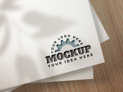 一堆带有徽标的文件-样机模板(Stack of papers with a logo - mockup template)