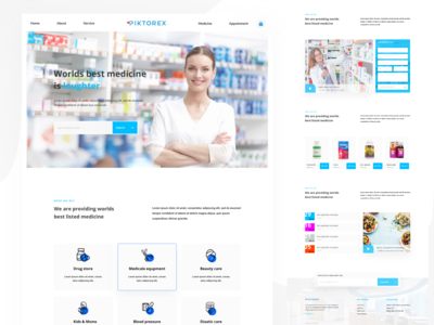 药店/医疗网站登陆页面设计(Medicine Shop / Medical web site Landing page design)
