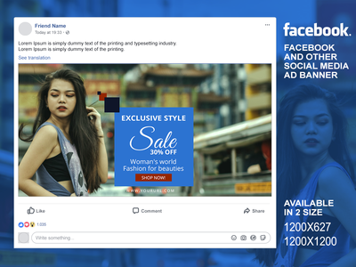 Facebook 和其他社交媒体销售横幅 5(Facebook and other Social Media Sale Banner 5)