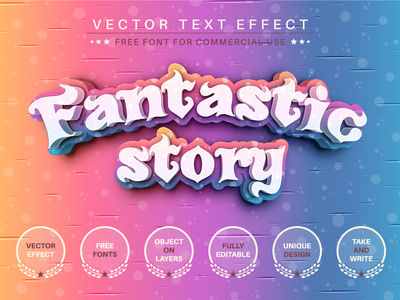 奇妙的故事 - 可编辑的文字效果，字体样式(Fantastic Story - Editable Text Effect, Font Style)