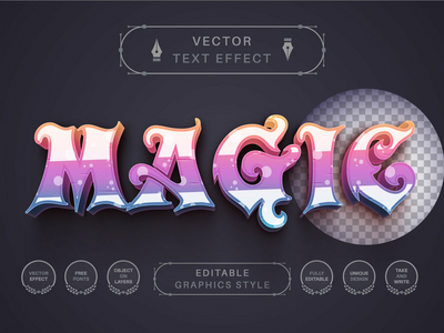 Magic Unicorn - 可编辑的文字效果，字体样式(Magic Unicorn - Editable Text Effect, Font Style)