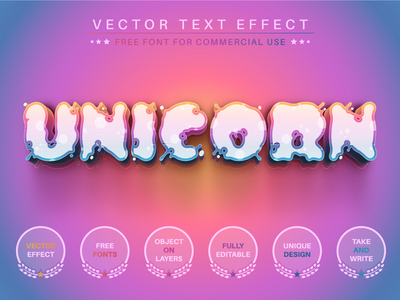 飞溅独角兽可编辑文本效果，字体样式(Splatter Unicorn Editable Text Effect, Font Style)