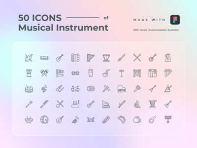 50 个乐器图标(50 Icons Of Musical Instrument)