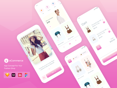 时尚电子商务应用概念(eCommerce App Concept For Fashion)