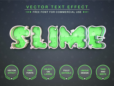Slime - 可编辑的文字效果，字体样式(Slime - Editable Text Effect, Font Style)