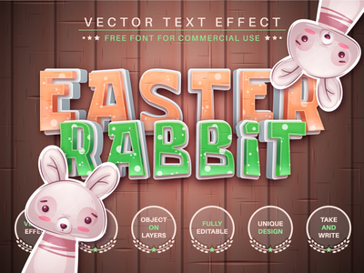 复活节快乐 - 可编辑的文字效果，字体样式(Happy Easter - Editable Text Effect, Font Style)