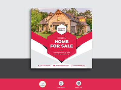 房地产商业机构网页横幅帖子模板(Real estate business agency web banner post template)