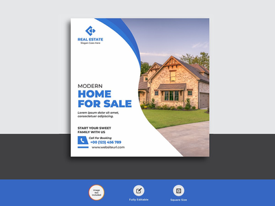 房地产商业机构网页横幅帖子模板(Real estate business agency web banner post template)