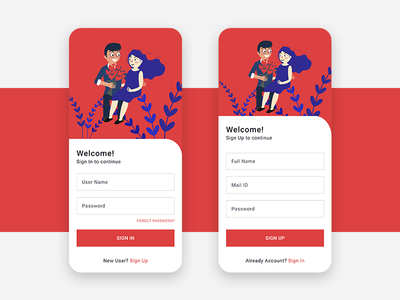 iOS 登录和注册应用程序屏幕(iOS Login & Sign Up App Screen)
