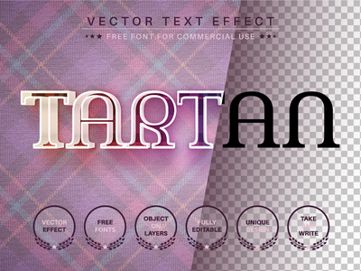 Tartan - 可编辑的文字效果，字体样式(Tartan - Editable Text Effect, Font Style)