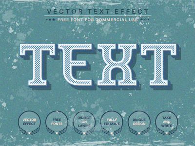 复古文字 - 可编辑的文字效果，字体样式(Retro Text - Editable Text Effect, Font Style)