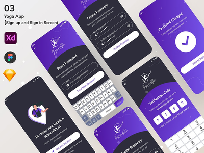 瑜伽应用程序（注册并登录屏幕）03(Yoga App (Sign up and sign in Screen) 03)