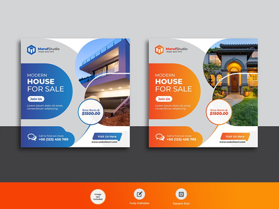 房地产商业机构网页横幅帖子模板(Real estate business agency web banner post template)