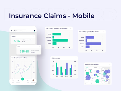 保险索赔桌面仪表板 UI 套件(Insuarance Claims Desktop Dashboard Ui Kits)