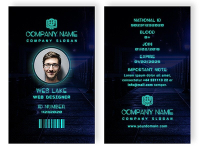 发光身份证模板(Glow ID Card Template)