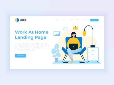 在家工作 UI 登陆页面设计(Work at home UI landing page design)