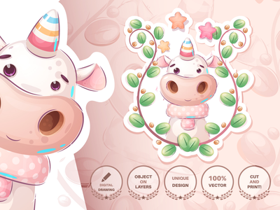 幼稚的卡通人物魔法独角兽(Childish cartoon character magic unicorn)