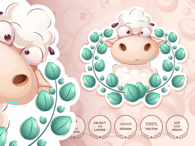 幼稚的羊-无缝模式(Childish sheep - seamless pattern)