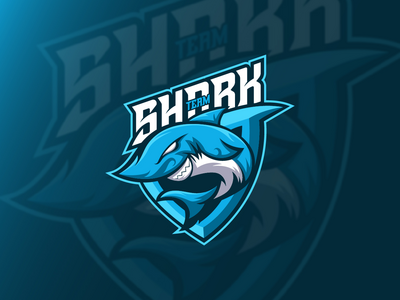 鲨鱼电竞吉祥物标志(Shark esport Mascot Logo)