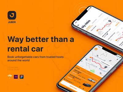 iPhoneX 的汽车租赁移动 UI 套件概念(Car rental mobile UI Kit concept for iPhoneX)