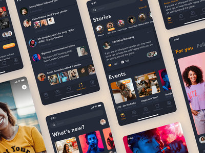 流视频应用程序-社交移动 UI 概念(Stream Video App - Social mobile UI concept)
