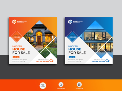 房地产商业机构网页横幅帖子模板(Real estate business agency web banner post template)