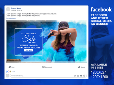Facebook 和其他社交媒体销售横幅 7(Facebook and other Social Media Sale Banner 7)