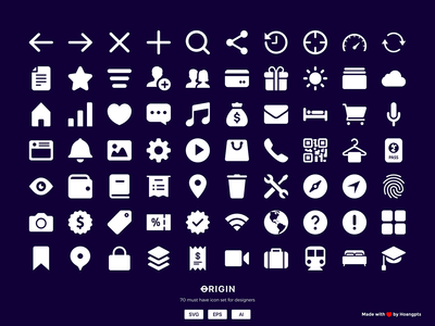 70 个必须具备的界面图标集(70 MUST HAVE Interface icon sets)