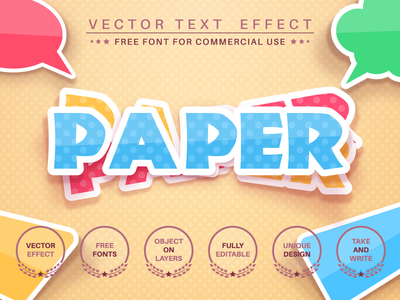 图层贴纸 - 可编辑的文字效果、字体样式。(Layer sticker - editable text effect,  font style.)