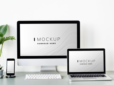 数字设备屏幕样机集(Set of digital devices screen mockup)