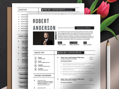 干净的创意简历简历模板(Clean Creative Resume Cv Template)