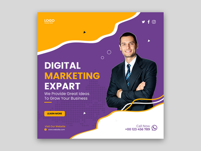 数字营销社交媒体帖子模板(Digital Marketing Social Media Post template)