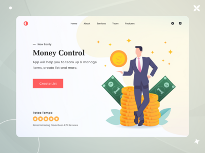 资金控制网站登陆页面(Money Control Website Landing Page)