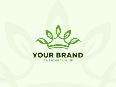 叶冠标志模板(Leaf Crown Logo Templates)