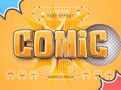 幽默漫画 - 可编辑的文字效果，字体样式(Humor Comic - Editable Text Effect, Font Style)