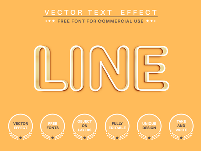 黄色轮廓 - 可编辑的文本效果、字体样式(Yellow outline - editable text effect,  font style)