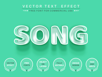 现代大纲-可编辑的文本效果、字体样式(Modern outline - editable text effect,  font style)