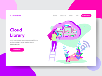 云图书馆插图(Cloud Library Illustration)