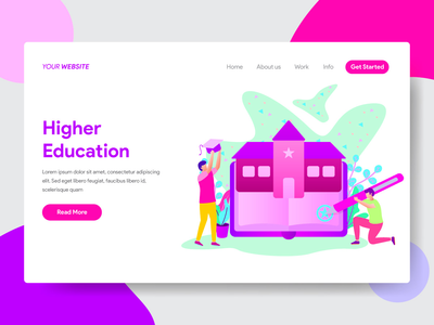 有大学教育插图的学生(Student with University Education Illustration)