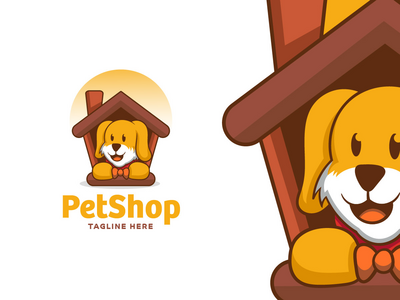 可爱的 Petshop 吉祥物标志(Cute Petshop Mascot Logo)